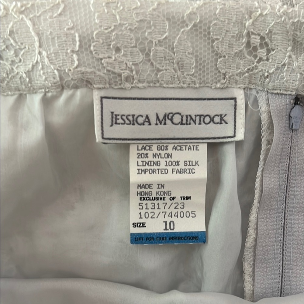 Jessica McClintock Vintage White Lace Skirt - Picture 2 of 4